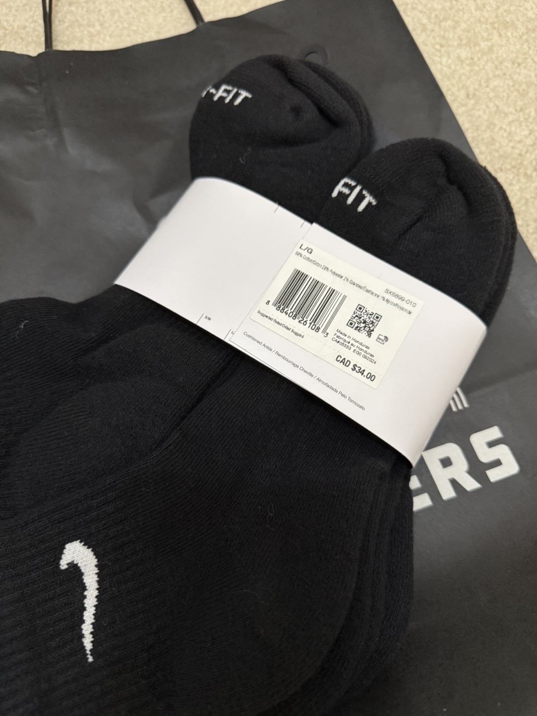 Nike Everyday Plus Black Socks - L/G - photo 2