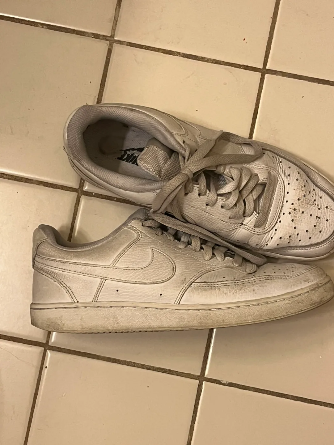 Nike Court Vision Low White Sneakers womens 9.5 vegan leather image indicator(2)