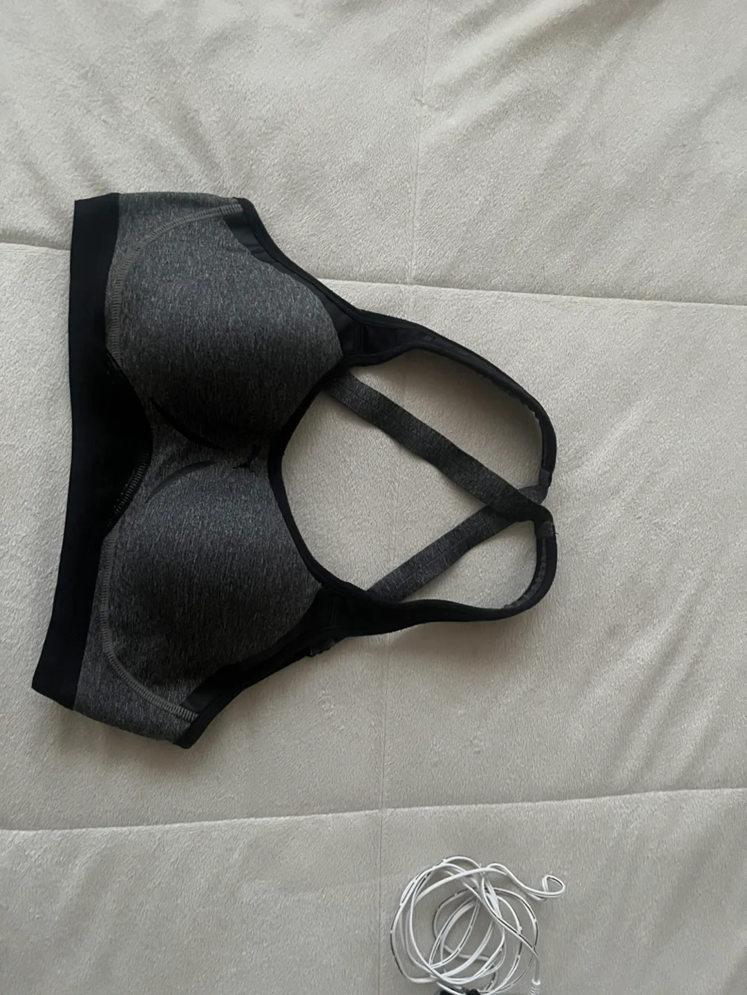 Gray Puma Pwrshape XS black and gray sweat wicking Sports Bra image indicator(5)