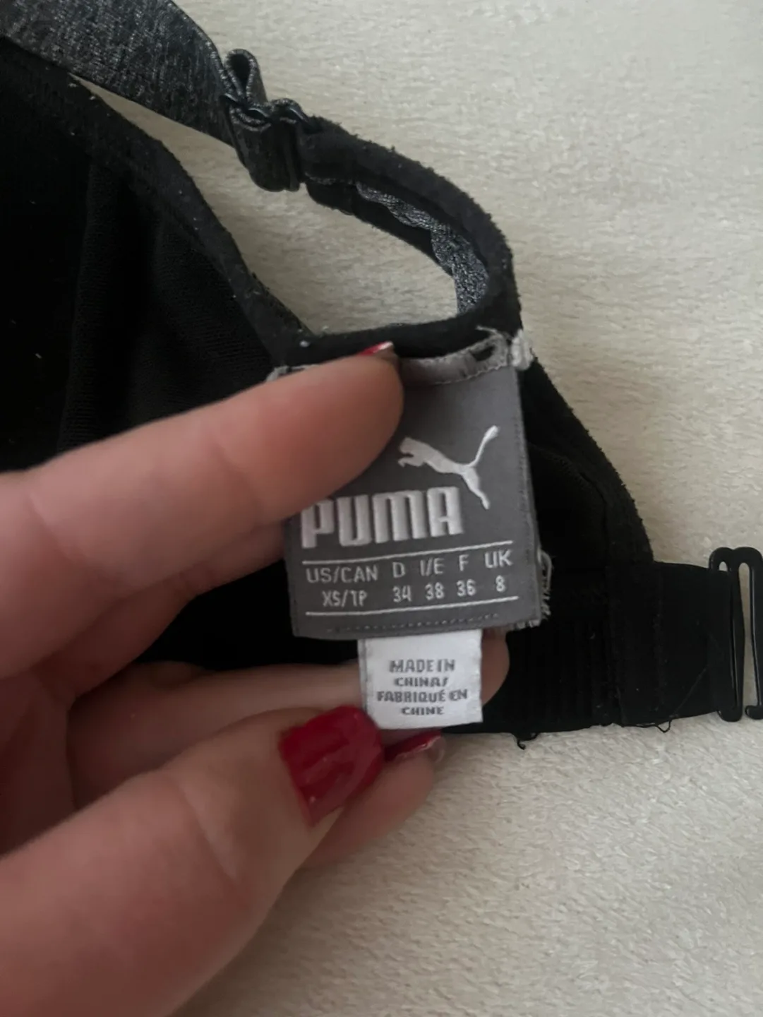 Gray Puma Pwrshape XS black and gray sweat wicking Sports Bra image indicator(9)