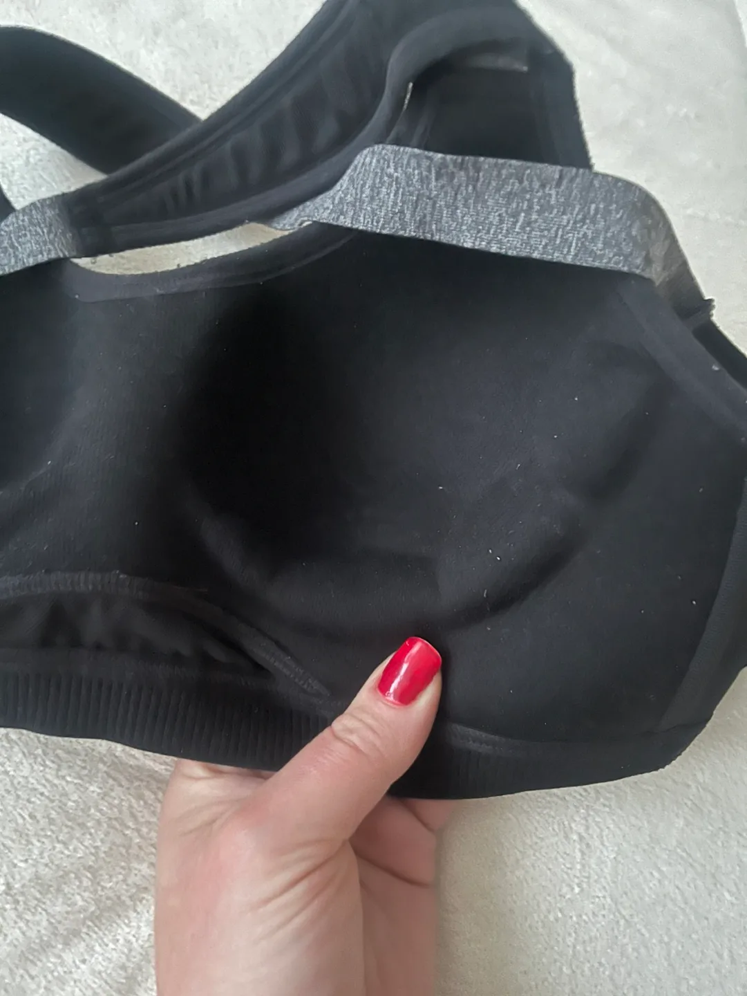 Gray Puma Pwrshape XS black and gray sweat wicking Sports Bra image indicator(10)