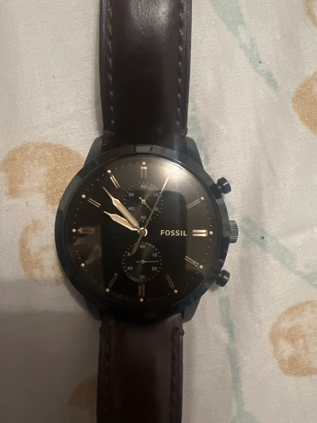 Fossil Men's Chronograph Brown Leather Watch thumbnail