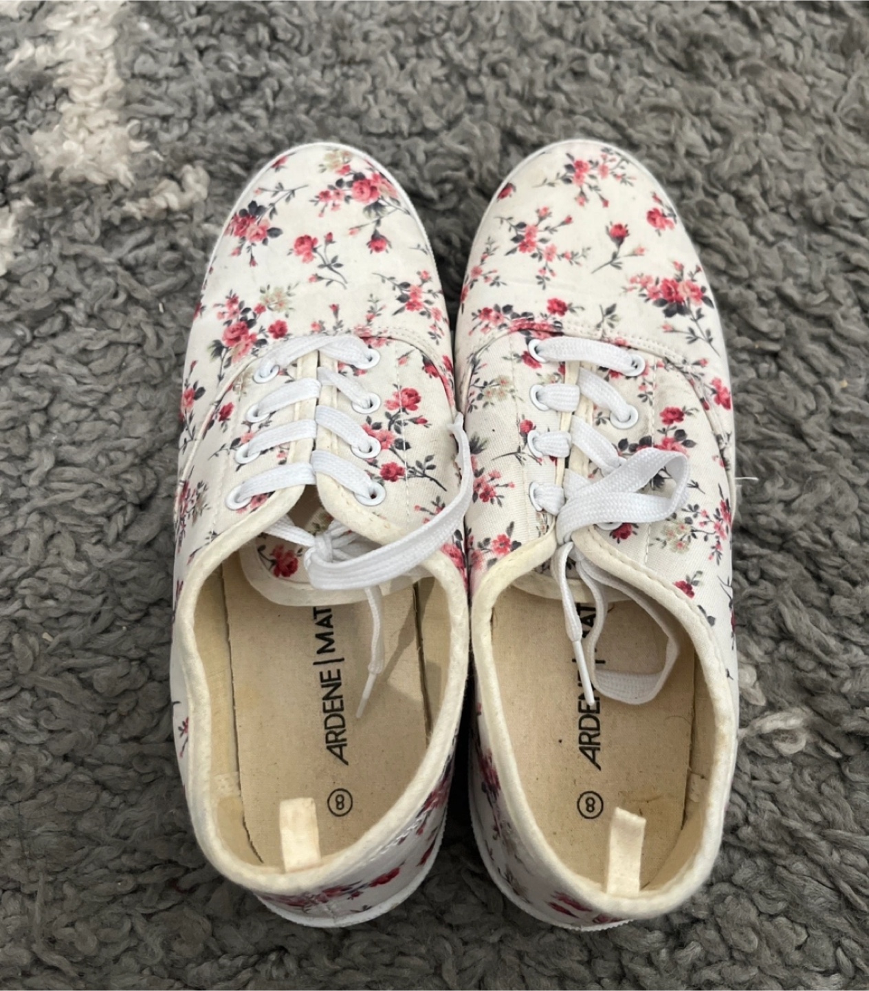 Ardene Floral Print Sneakers - Size 8