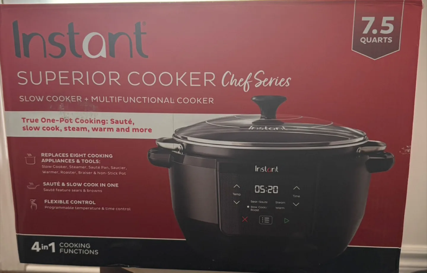 New Instant Superior Cooker Chef Series 7.5 Quarts image indicator(3)