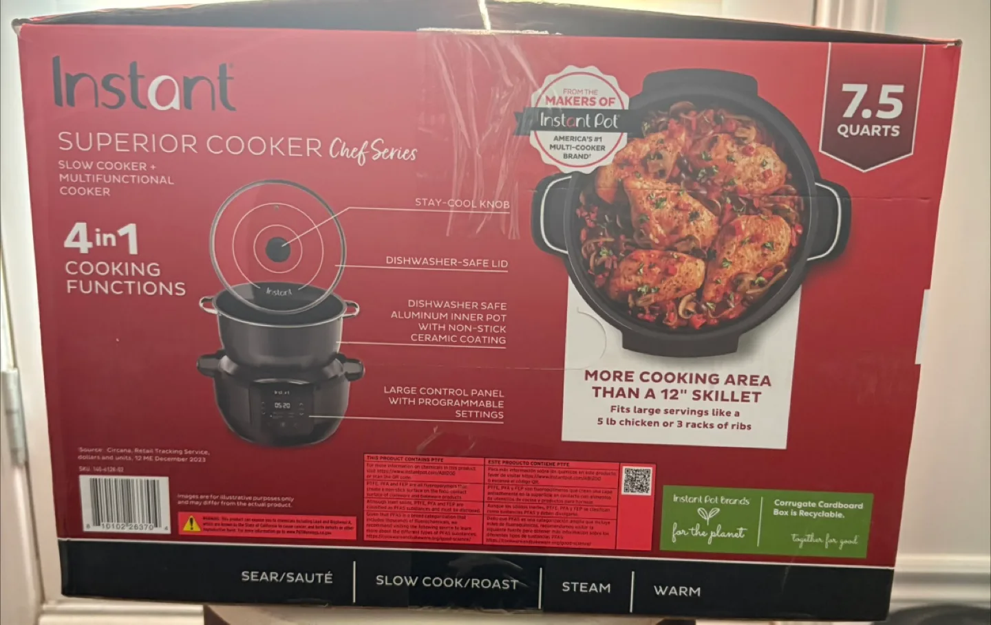 New Instant Superior Cooker Chef Series 7.5 Quarts image indicator(2)