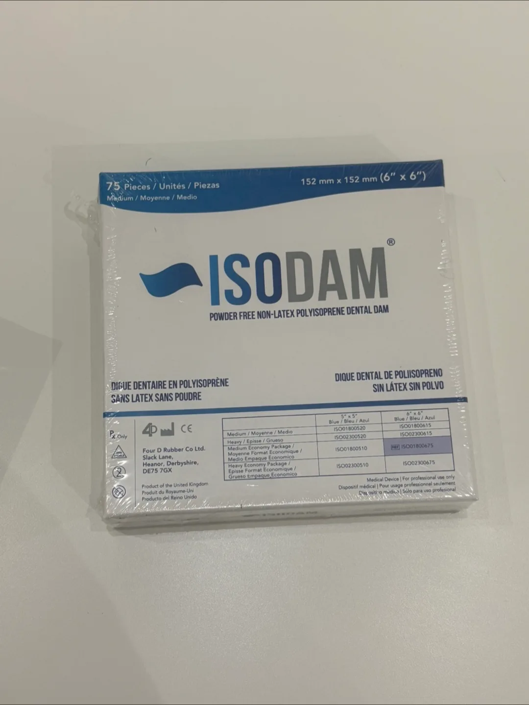 Isodam Non-Latex Dental Dams, 6" x 6", 75 Pieces thumbnail