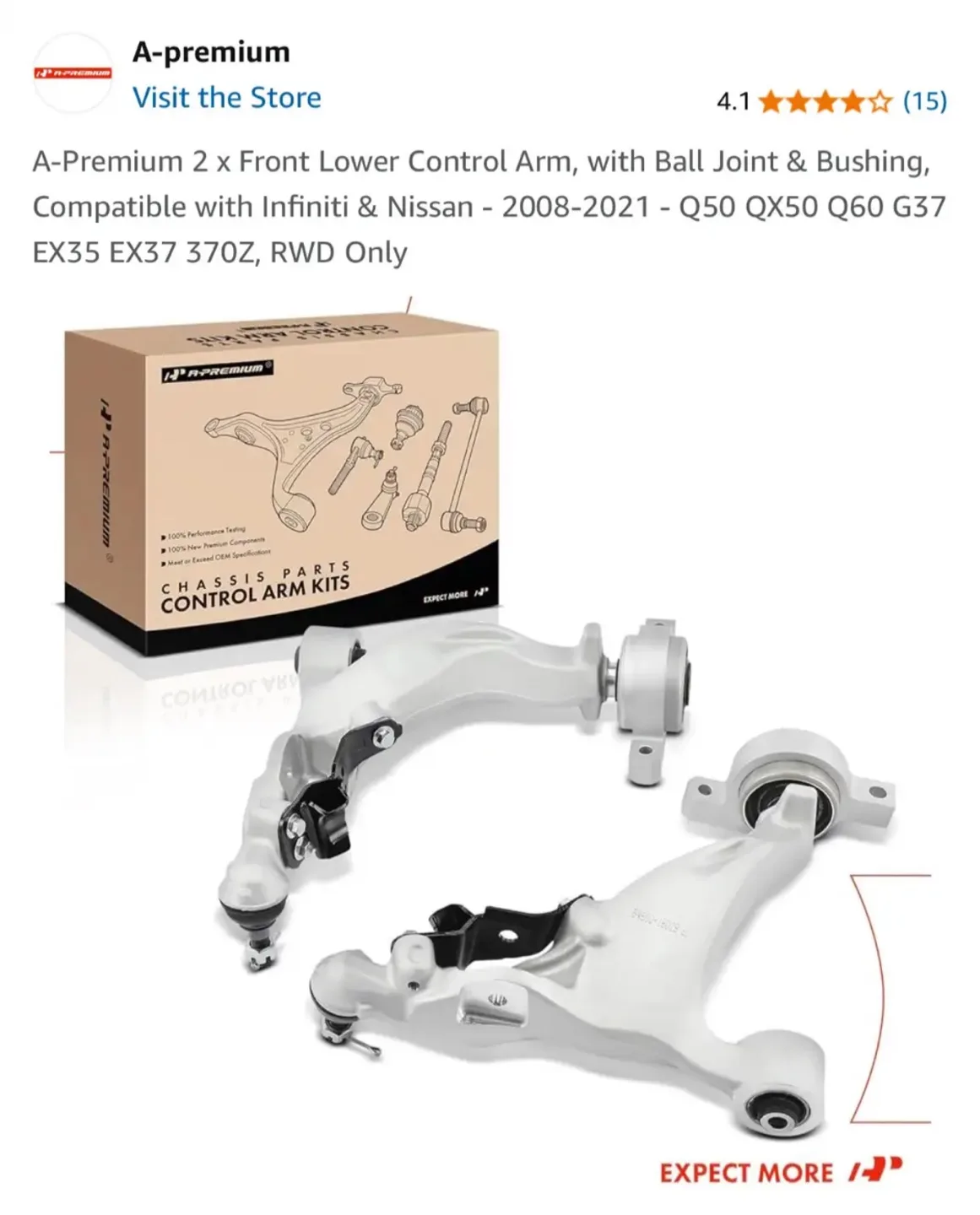 Front Lower Control Arms Infinity Nissan thumbnail