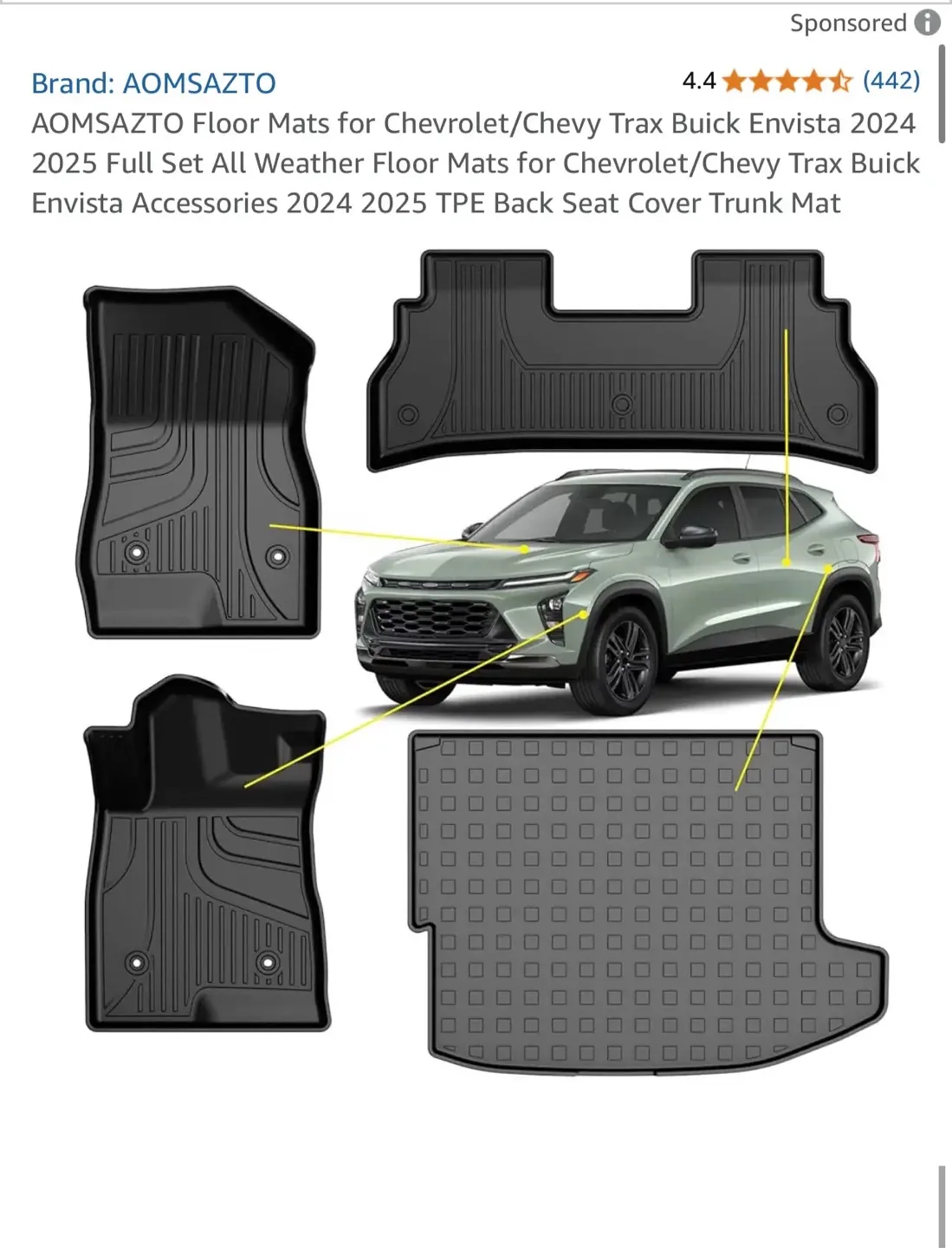 Chevy Trax Buick Envista Floor Mats thumbnail