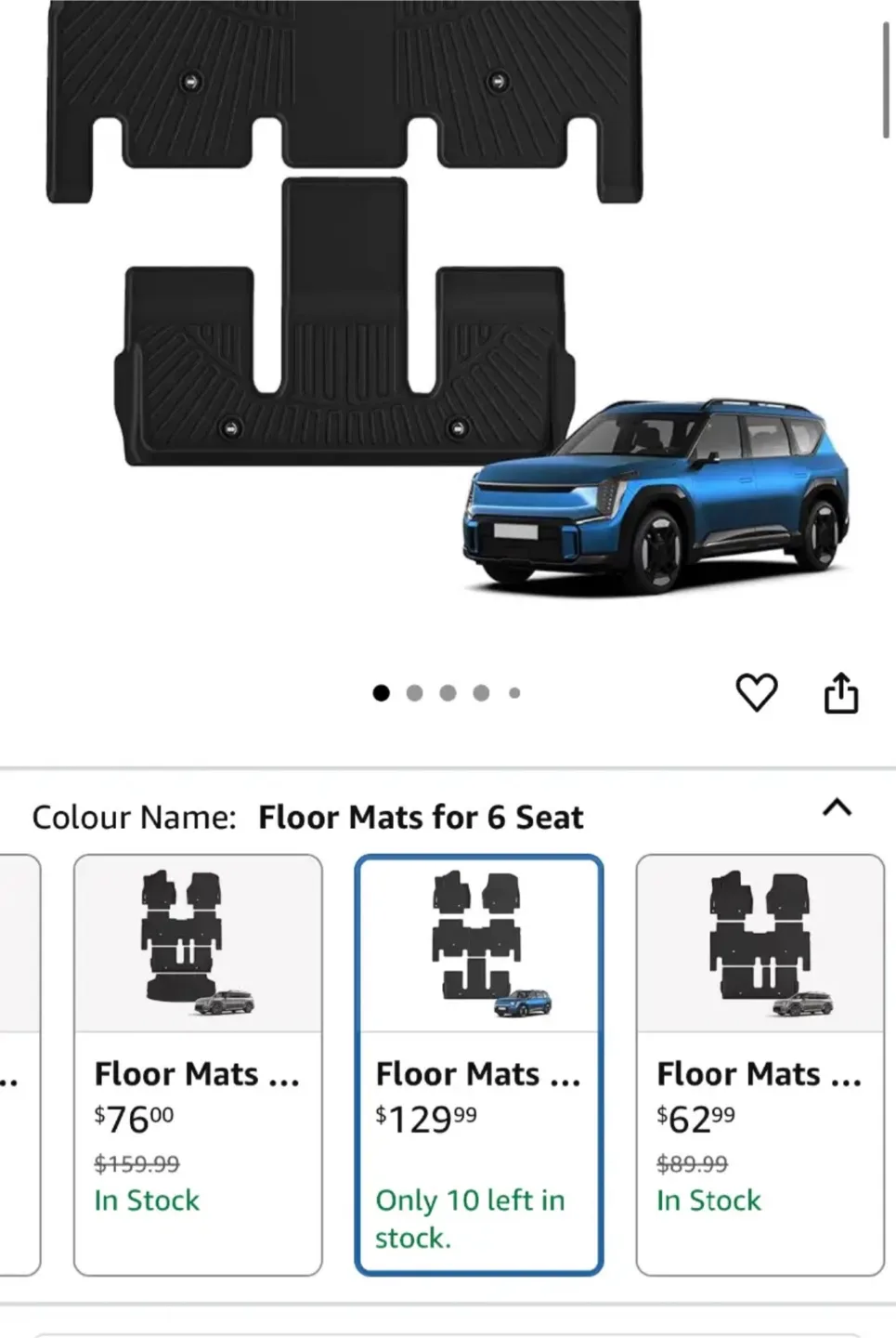 Floor Mats Cargo Mat Kia EV9 6 Seat image indicator(2)