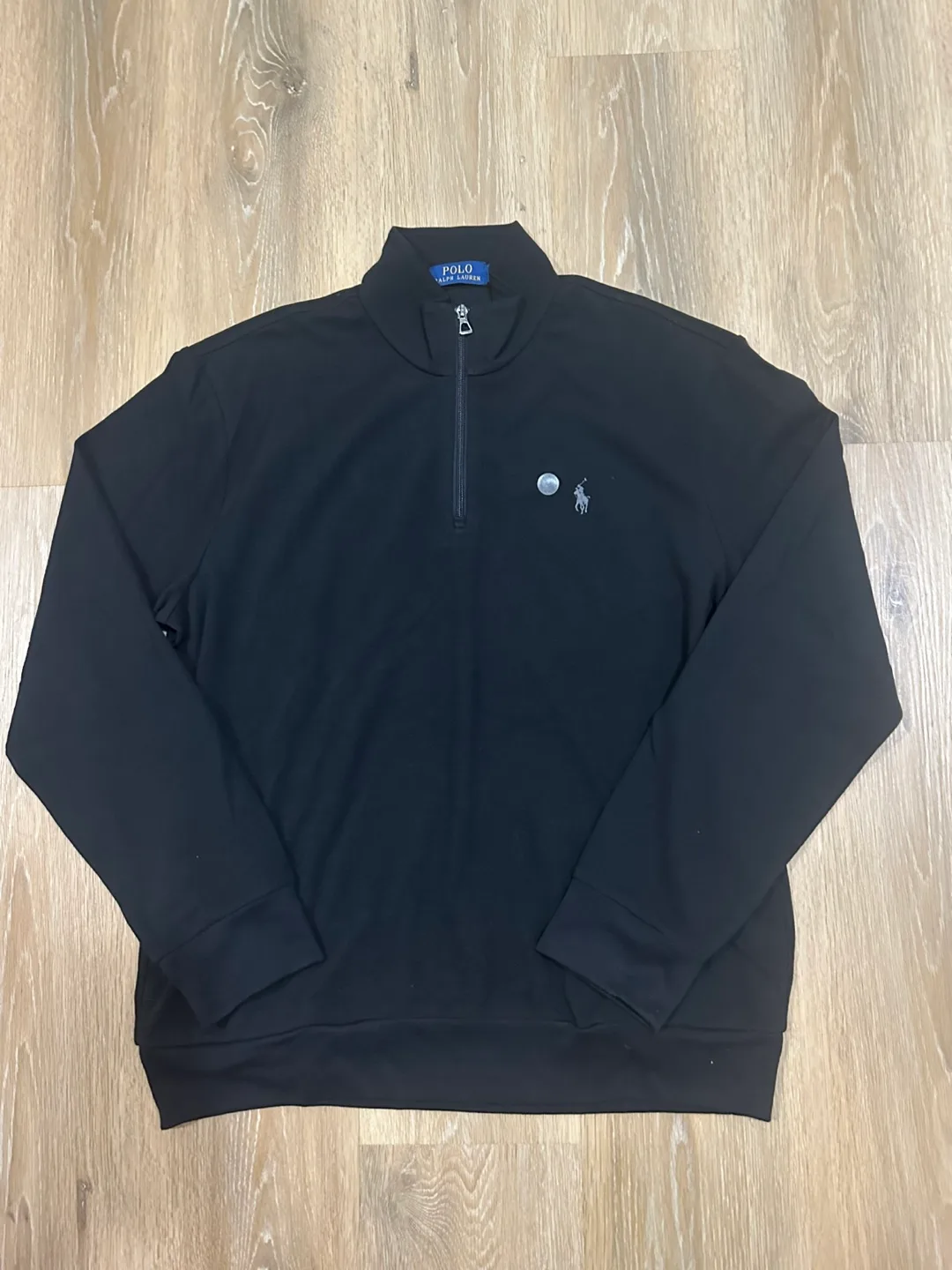 Ralph Lauren Polo Black Half Zip Mesh Shirt thumbnail