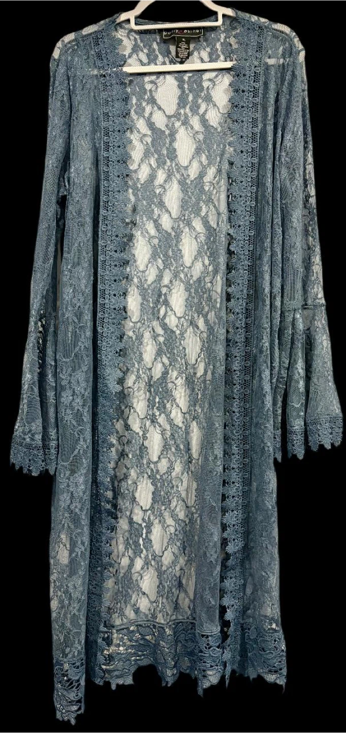 Pretty Angel Blue Lace Duster Cardigan