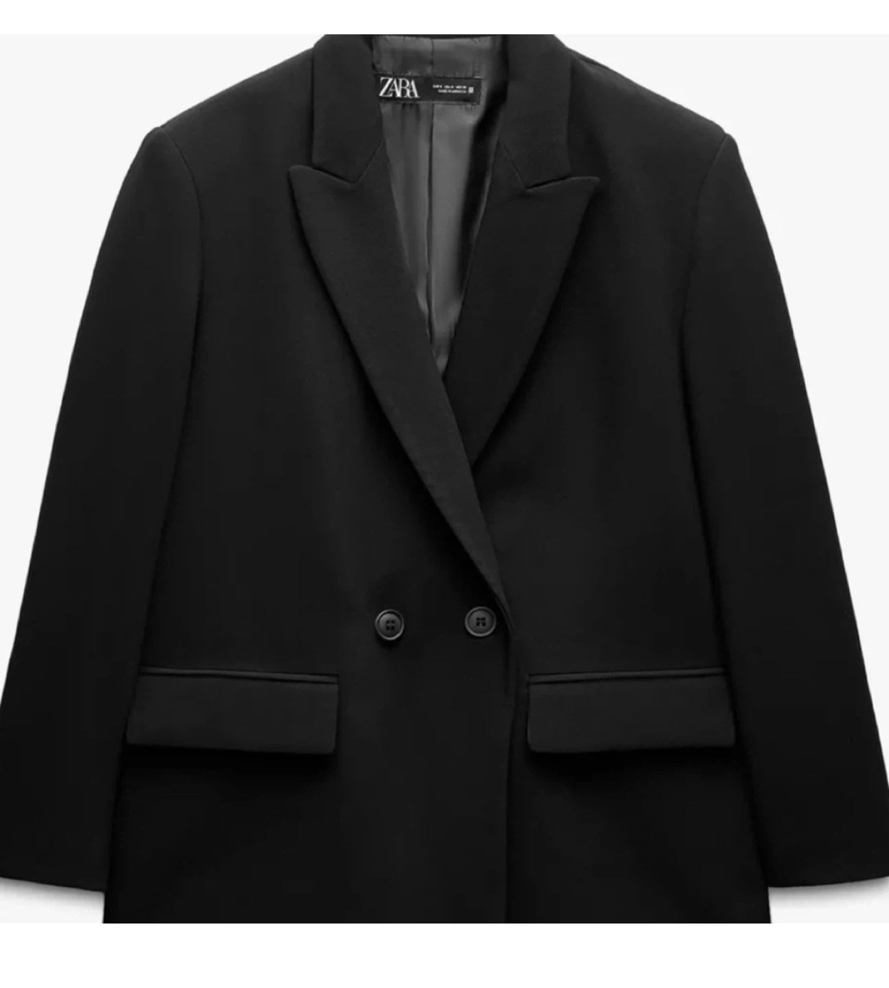 Zara Black Double Breasted Blazer