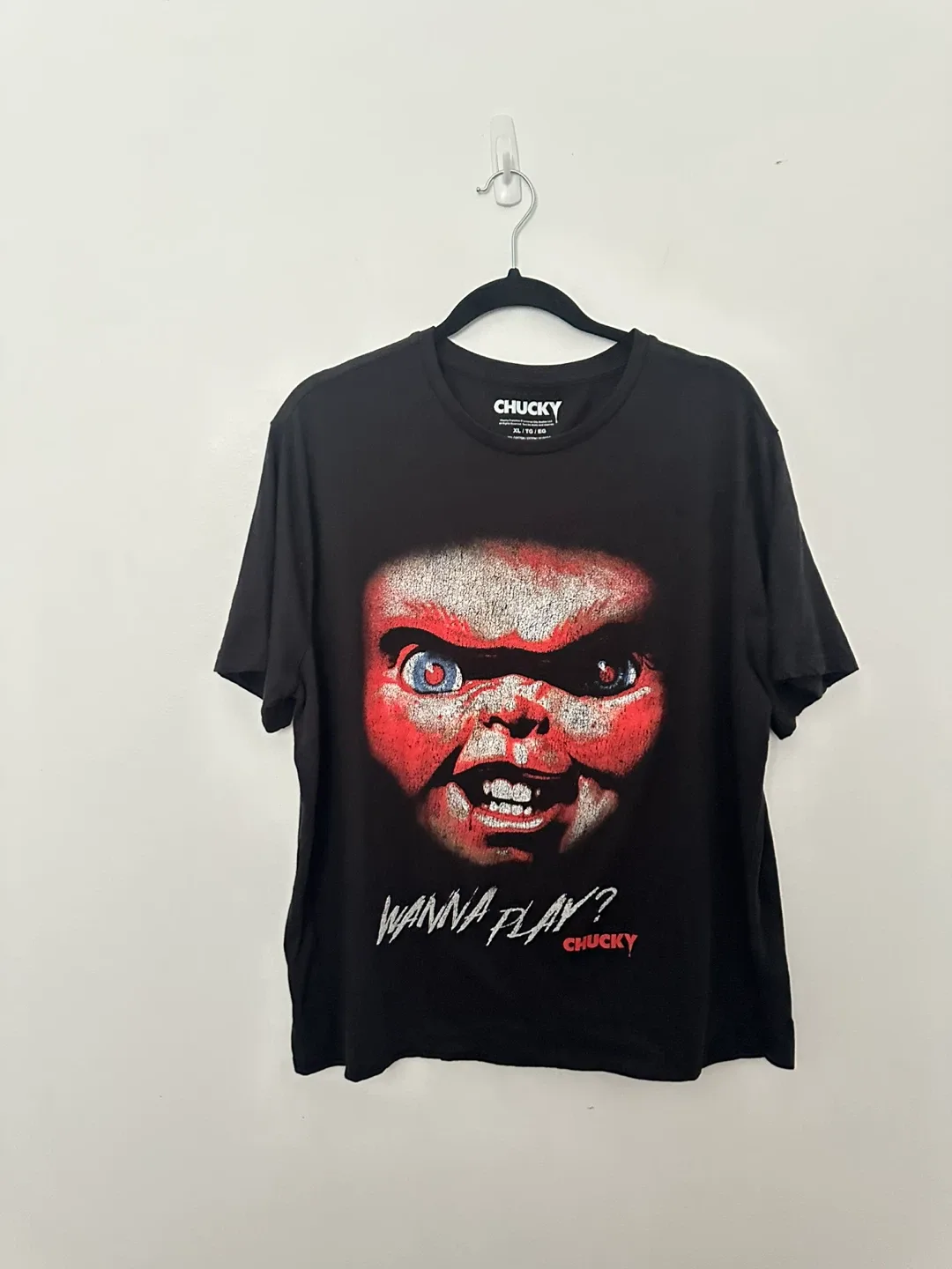 Chucky 'Wanna Play' Black T-Shirt - XL image indicator(2)