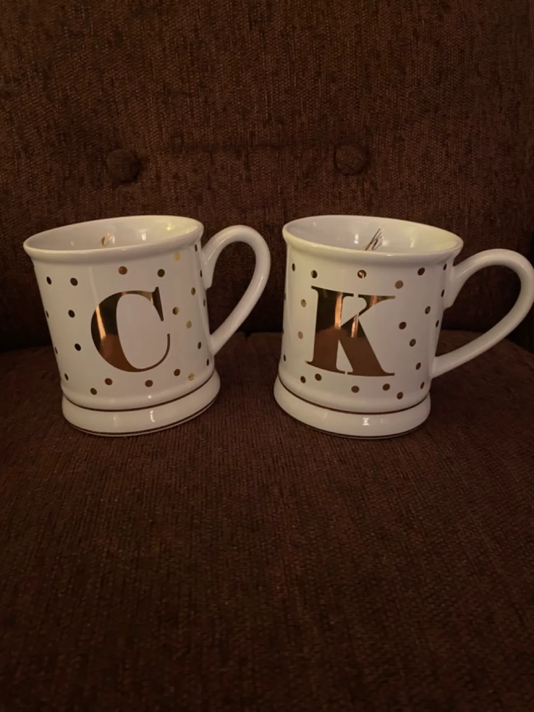 Pier 1 Imports Monogram Letter K and C Mugs thumbnail