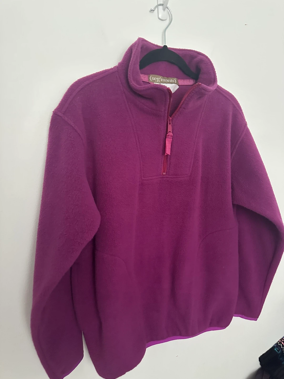 Vintage Fleece Sweater Magenta Segments Fleece Pullover - photo 3