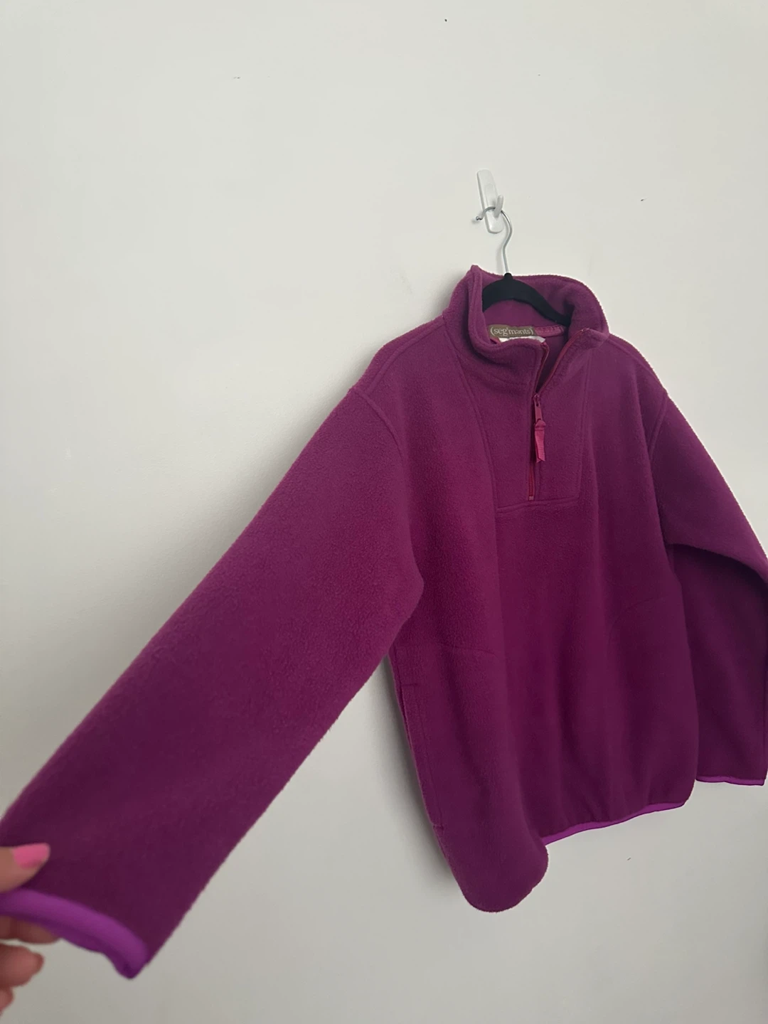 Vintage Fleece Sweater Magenta Segments Fleece Pullover - photo 5