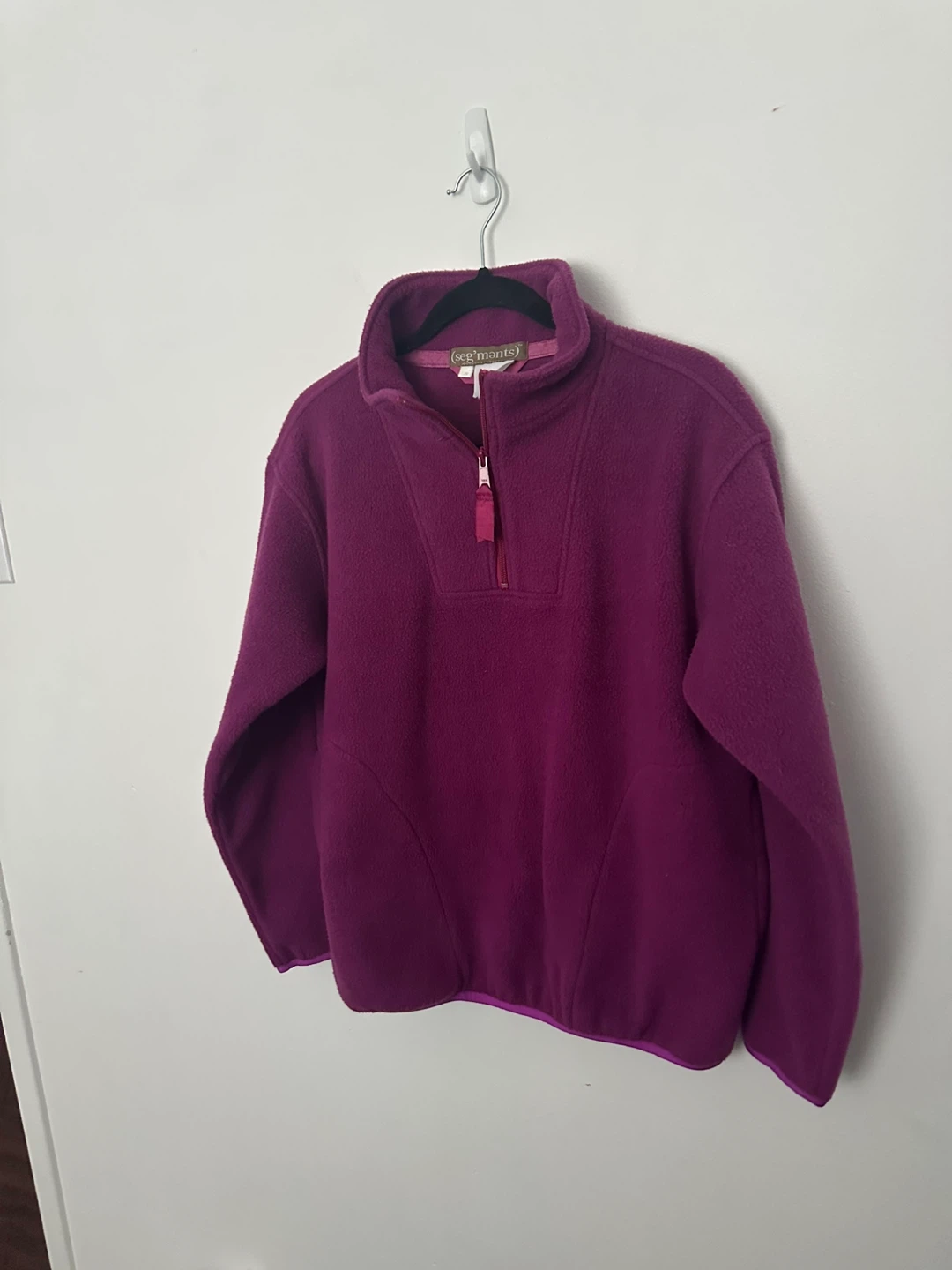 Vintage Fleece Sweater Magenta Segments Fleece Pullover - photo 2