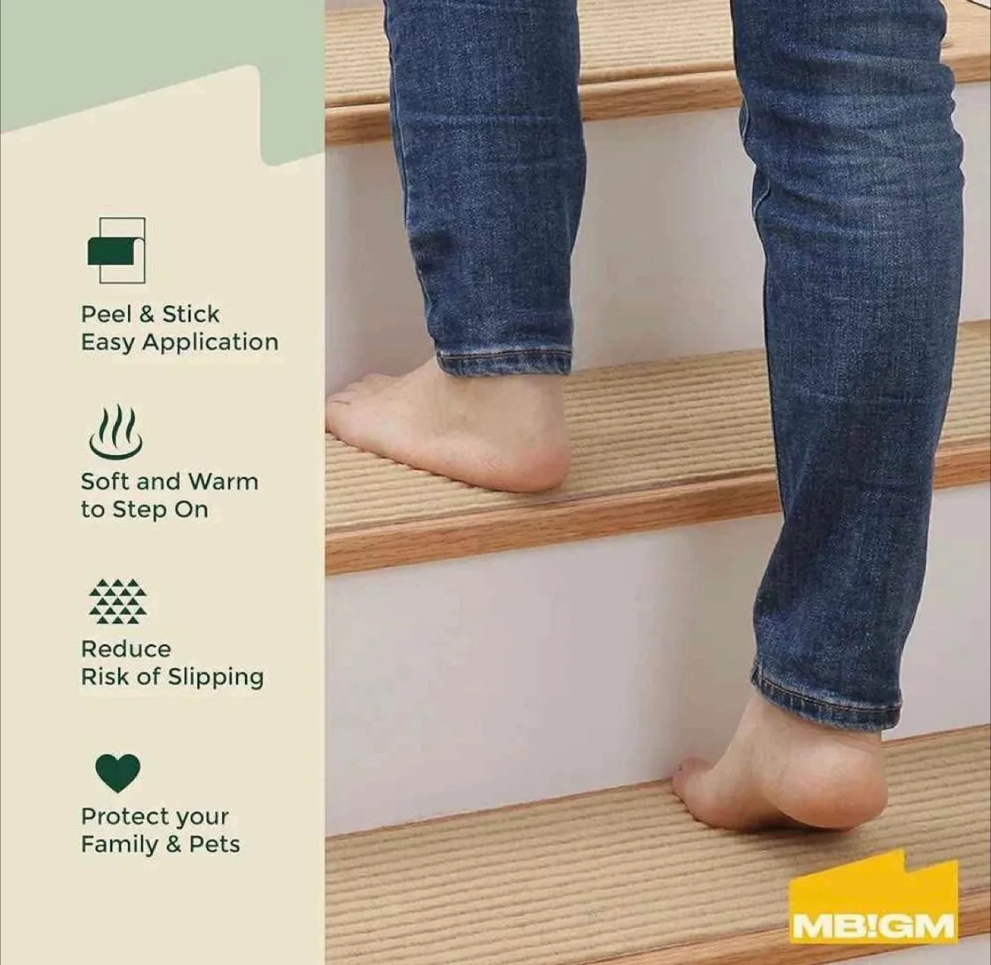 🥕 MBIGM Beige Stair Treads 8"x30" image indicator(7)