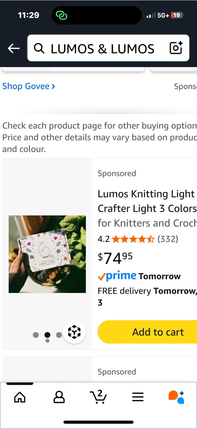 Lumos Knitting Light Crafter - New open box thumbnail