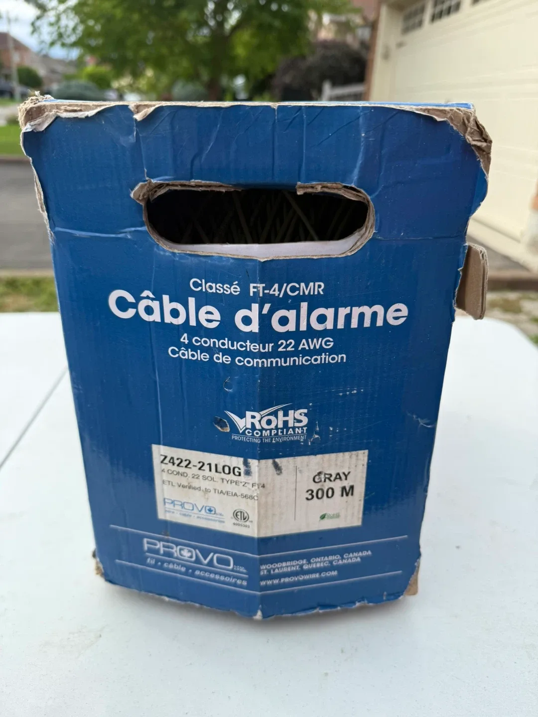 Provo FT-4/CMR Alarm Cable - Gray, 300M thumbnail