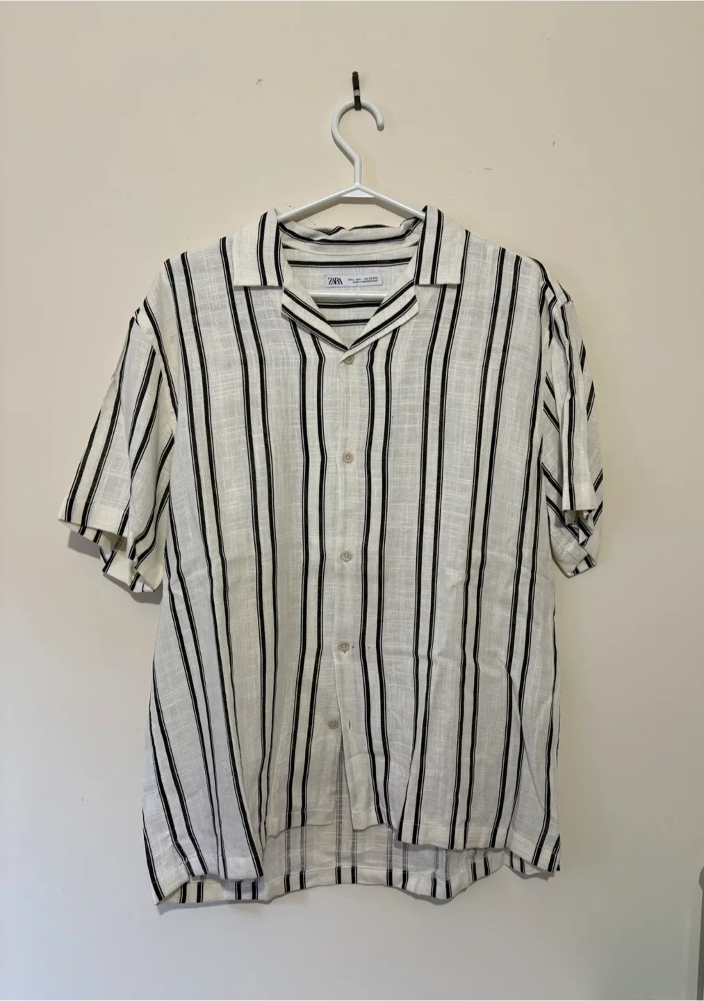Zara Striped Linen Blend Shirt - Size L thumbnail