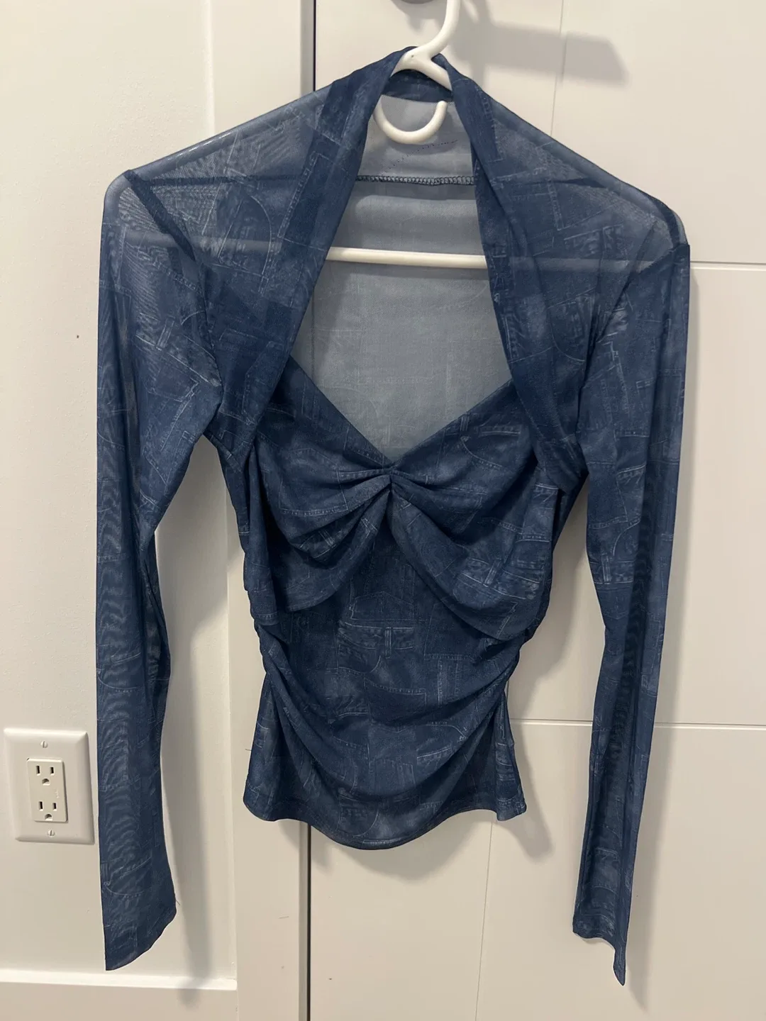 Blue Sheer Long Sleeve Top image indicator(3)