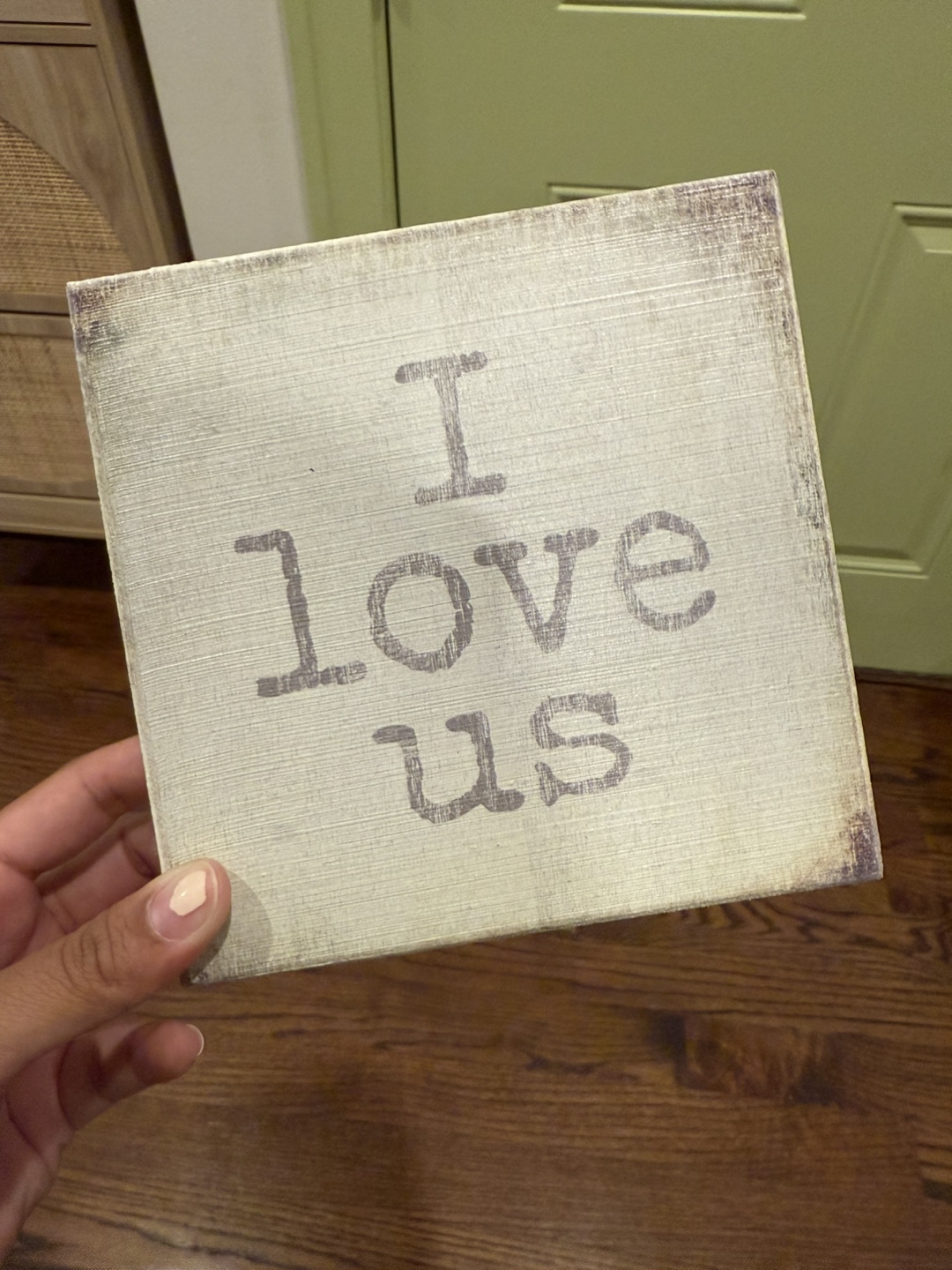 "I Love Us" Decorative Sign