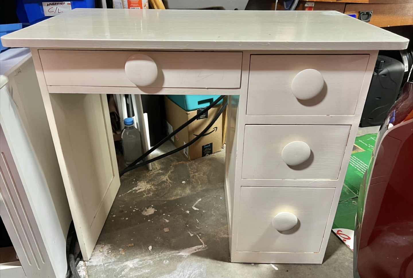 Student desk or dresser, white,  solid wood