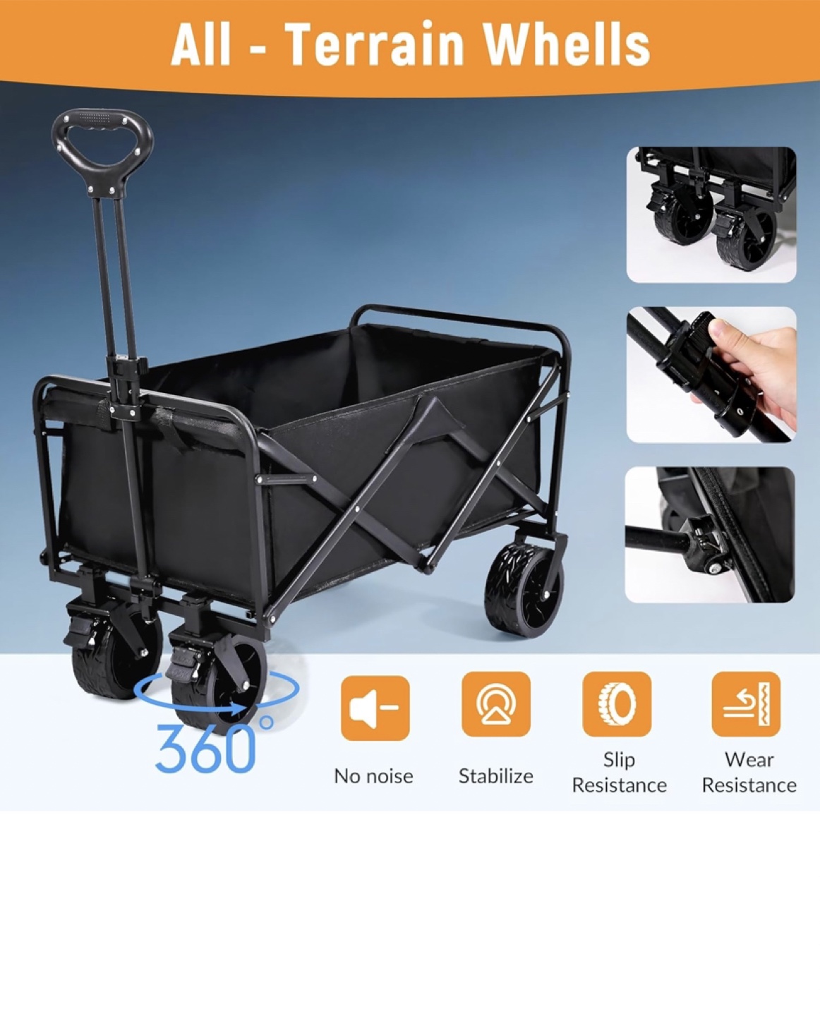 Folding Wagon Cart All-Terrain Wheels - photo 3