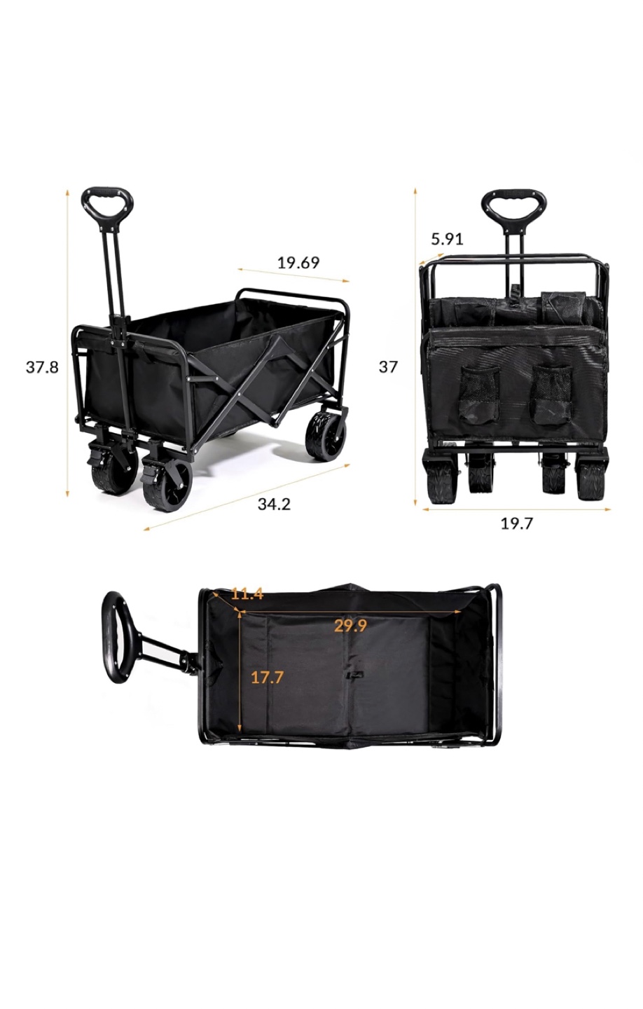 Folding Wagon Cart All-Terrain Wheels - photo 2