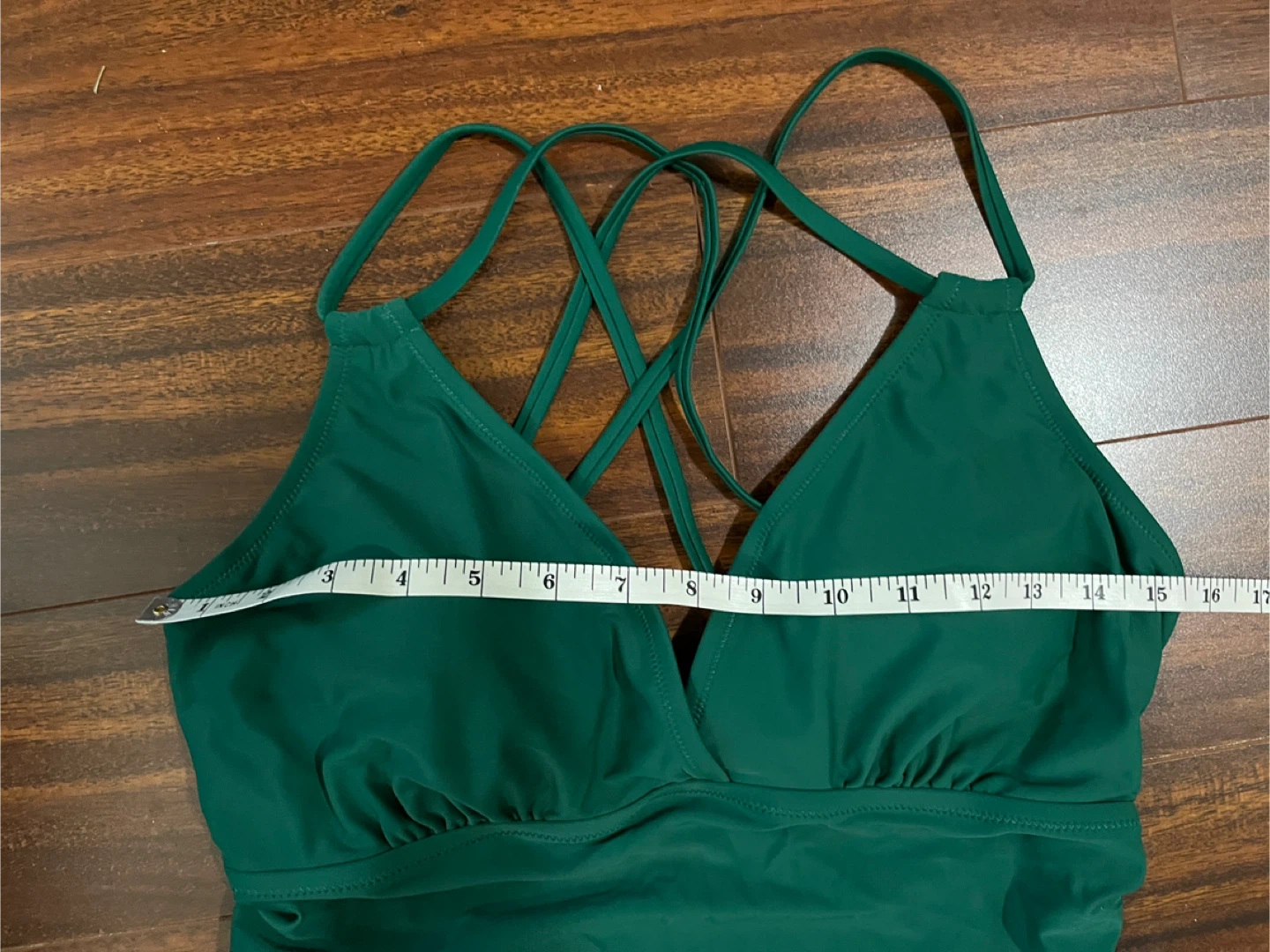 Charmo women’s large one piece swimsuit, ruched waist, green - photo 2