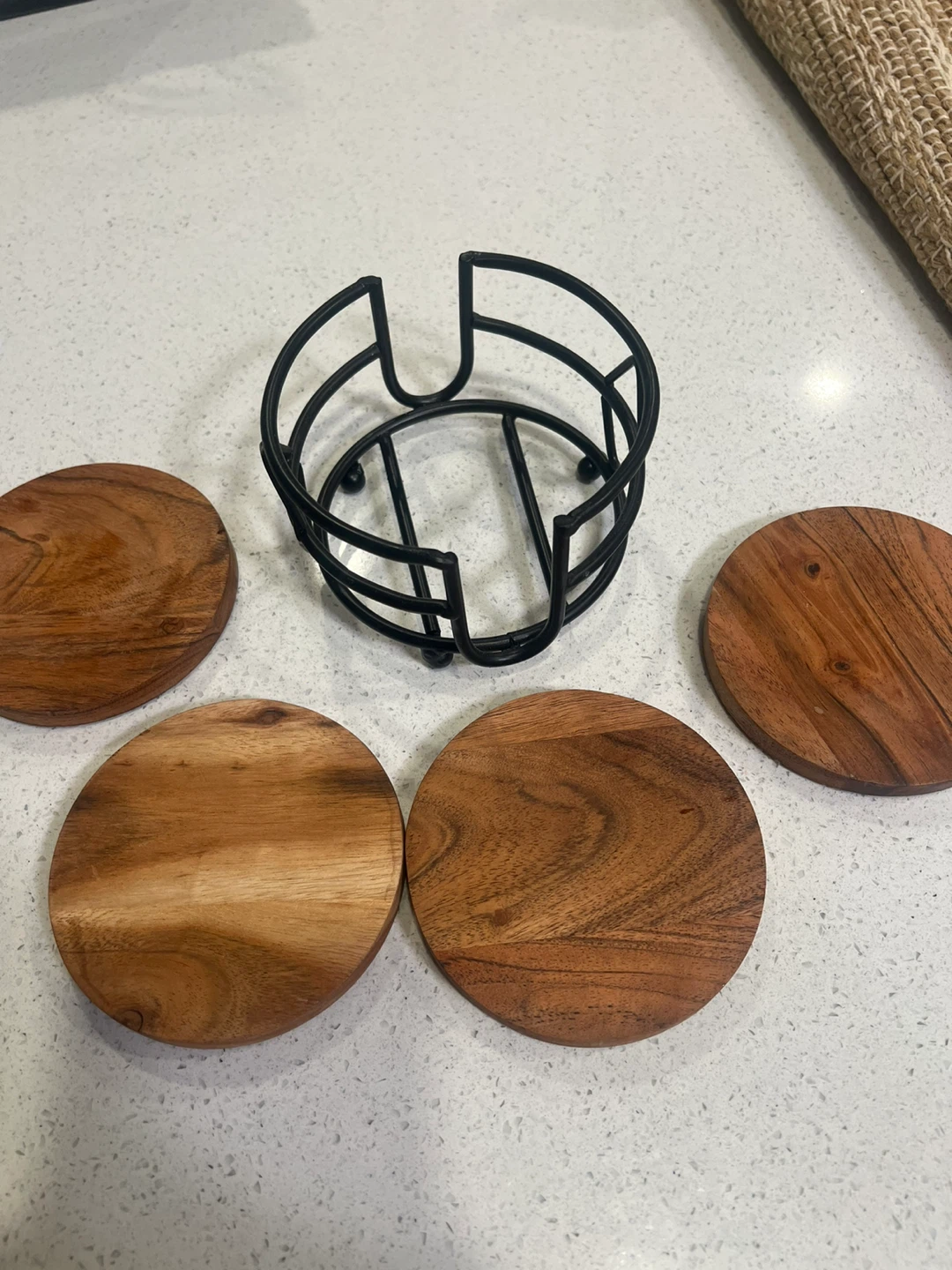 Wood & Metal Coaster Set