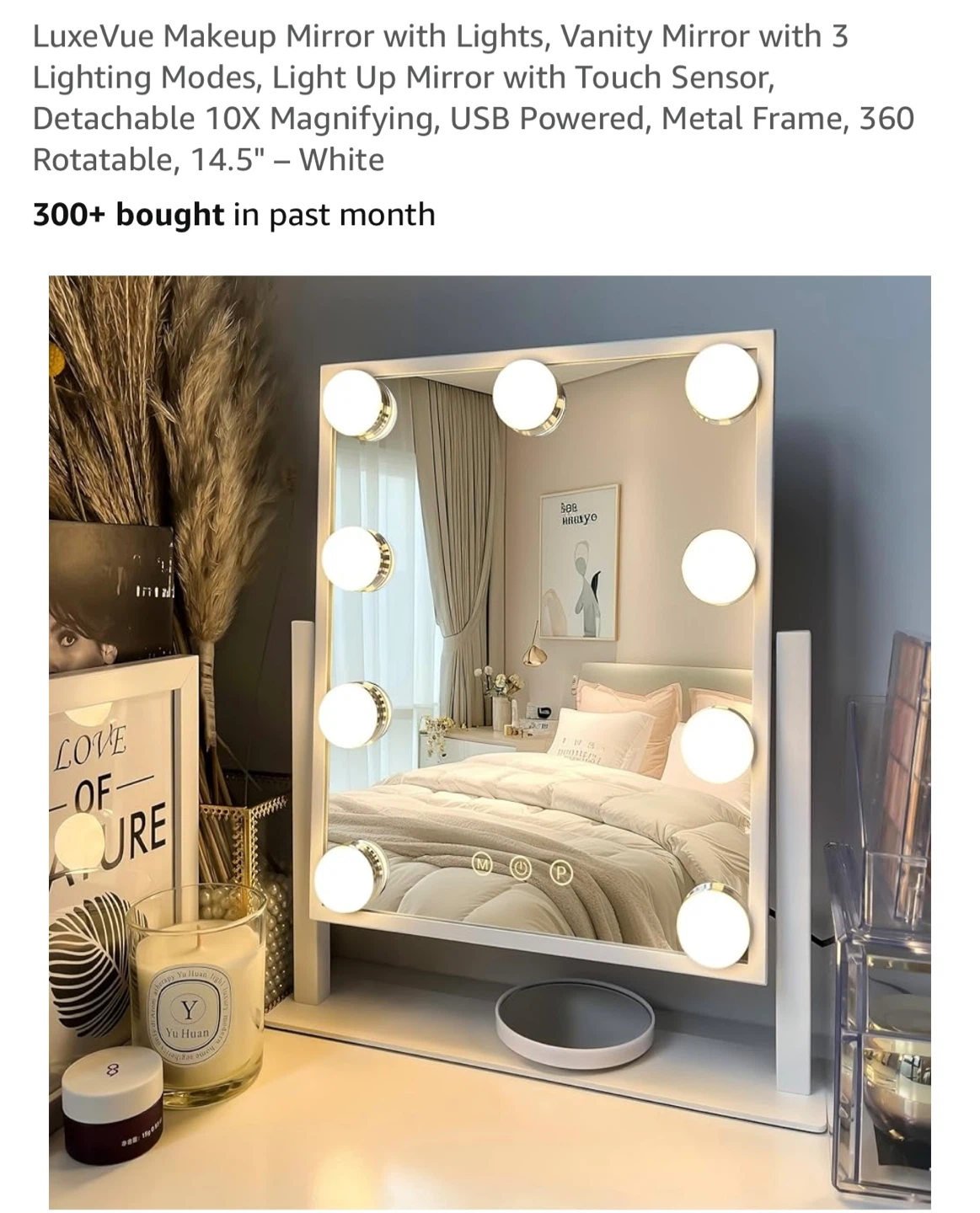 LuxeVue Vanity Makeup Mirror with Lights - White