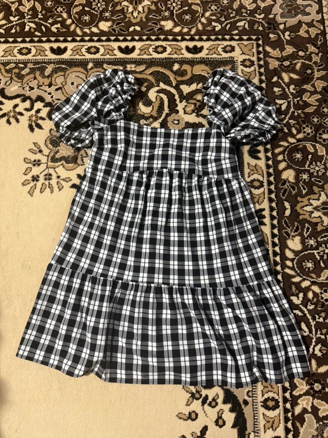 H&M Divided Black & White Plaid Dress - Size L - photo 2