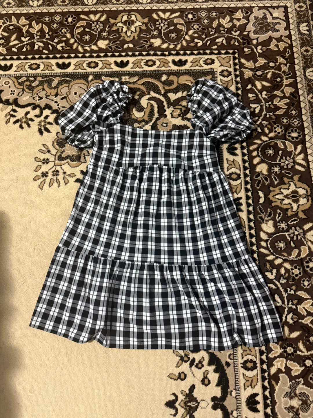 H&M Divided Black & White Plaid Dress - Size L