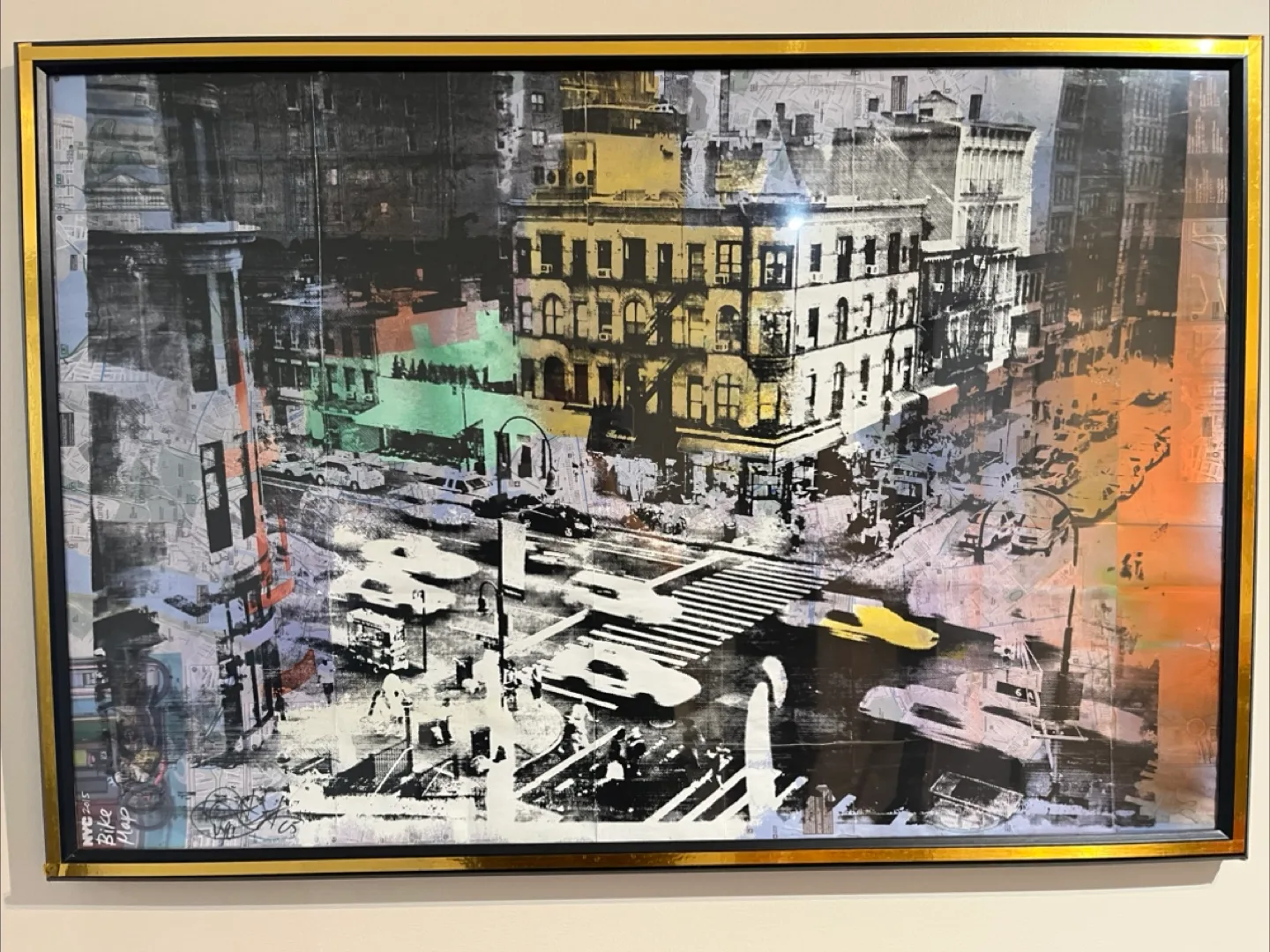 Framed NYC Street Scene Art thumbnail