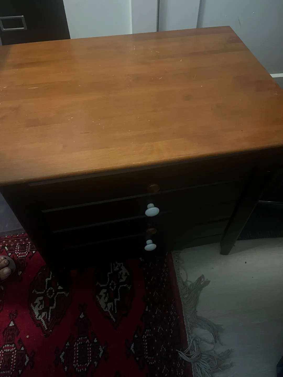 Wood Nightstand with 2 Drawers big thumbnail