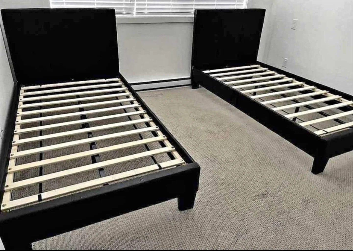 2pcs Black Single Bed Frame thumbnail