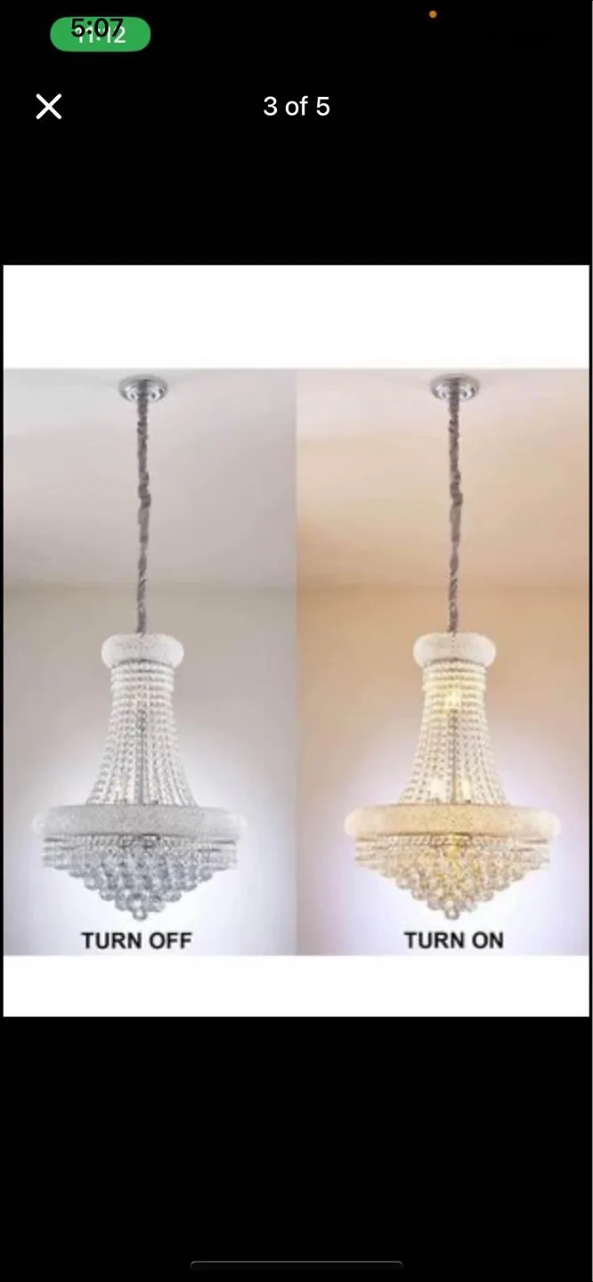 Crystal Chandelier Lighting Fixture ( new box pack) thumbnail