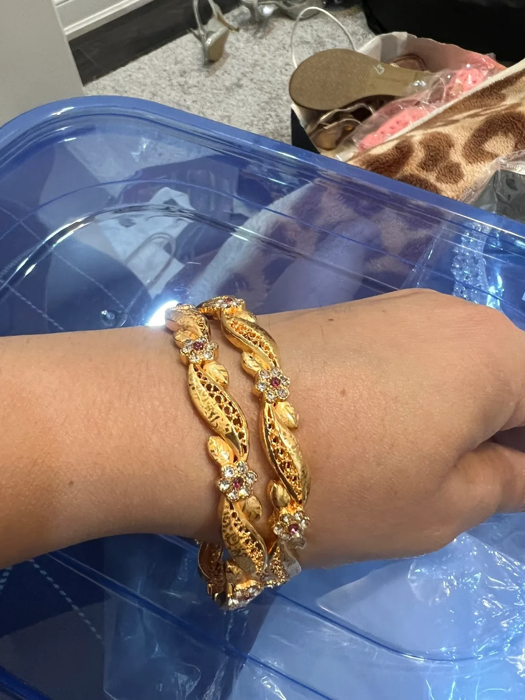 Artificial Gold Bangles - Set of Two thumbnail