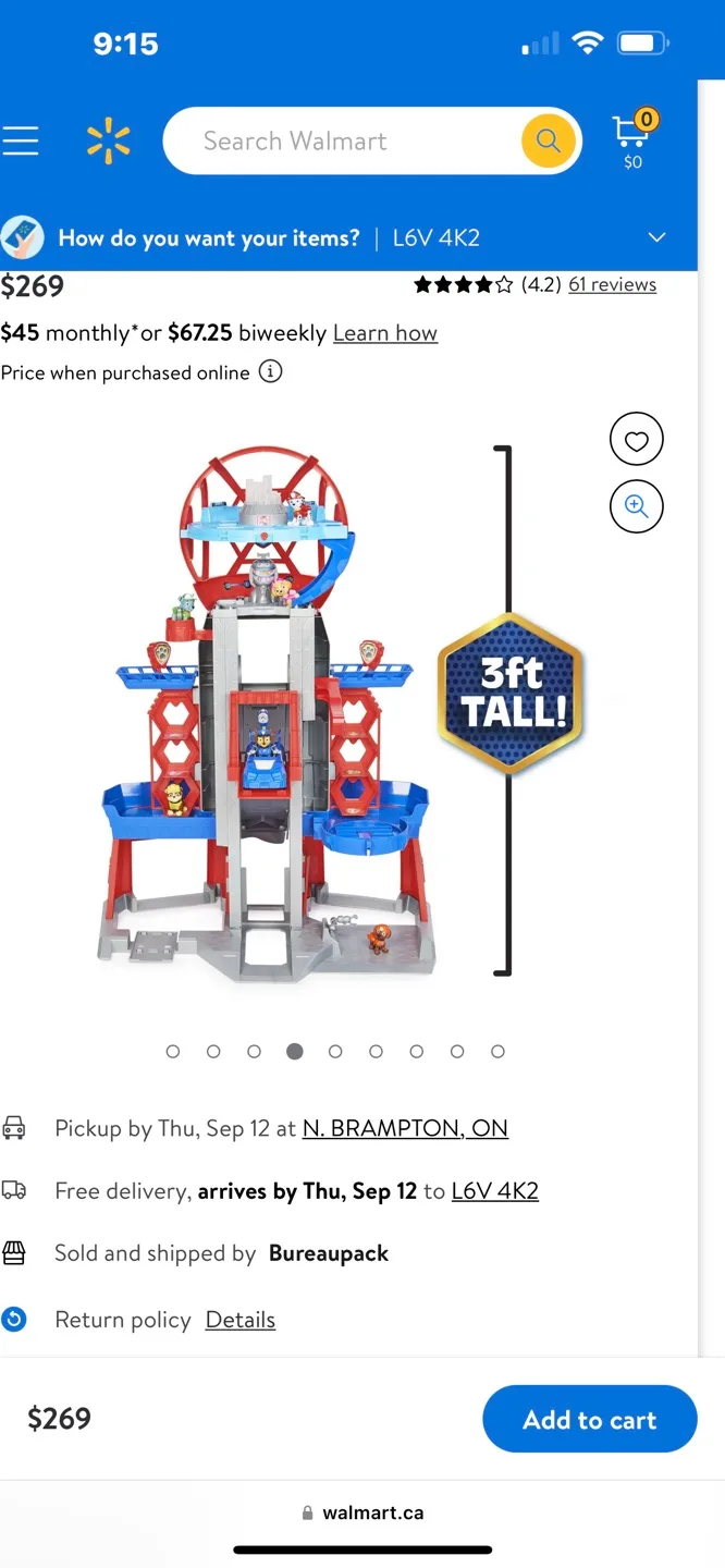 Paw Patrol Tower Playset - 3ft Tall missing figures thumbnail