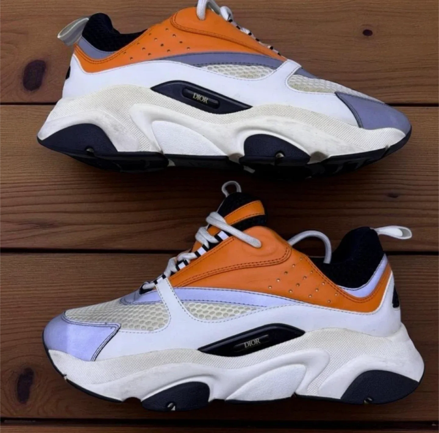 Dior Men's B22 Orange/White Sneakers thumbnail