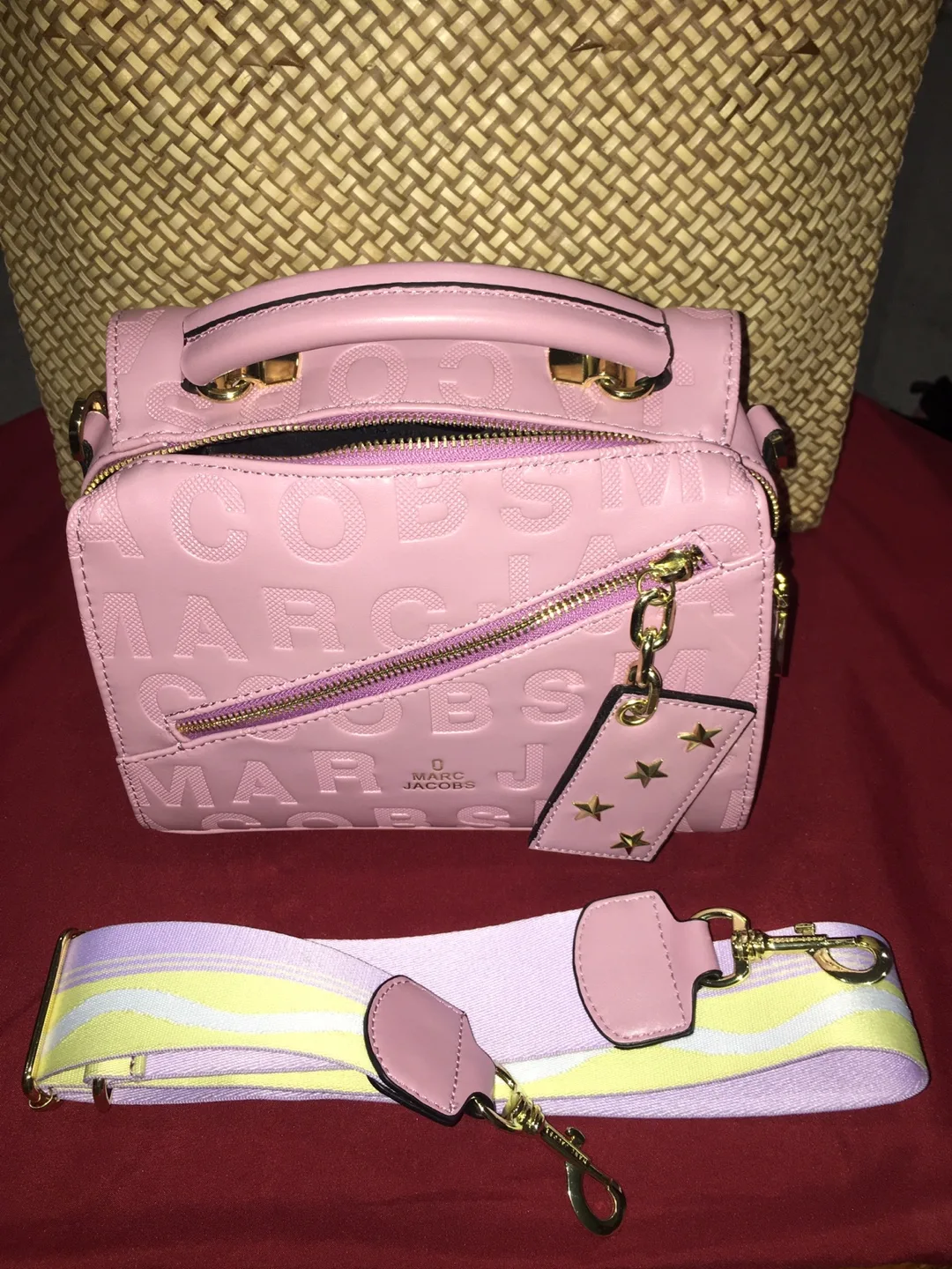 Marc Jacobs Pink Embossed Leather Handbag thumbnail