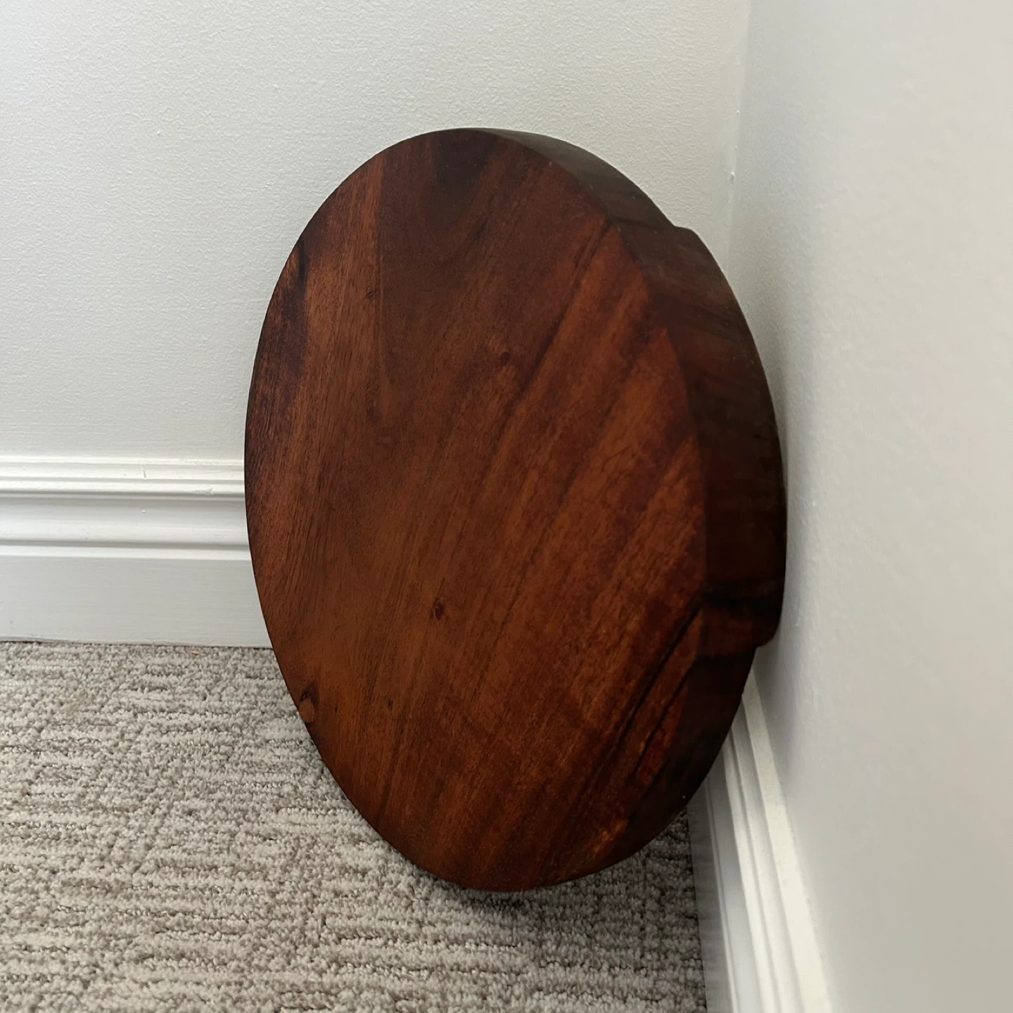 Solid Walnut Wood Round Chopping Block - photo 2
