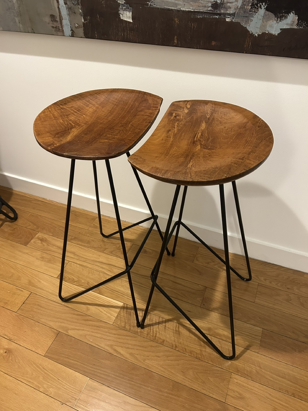 Set of 2 Wooden Bar Stools - photo 2