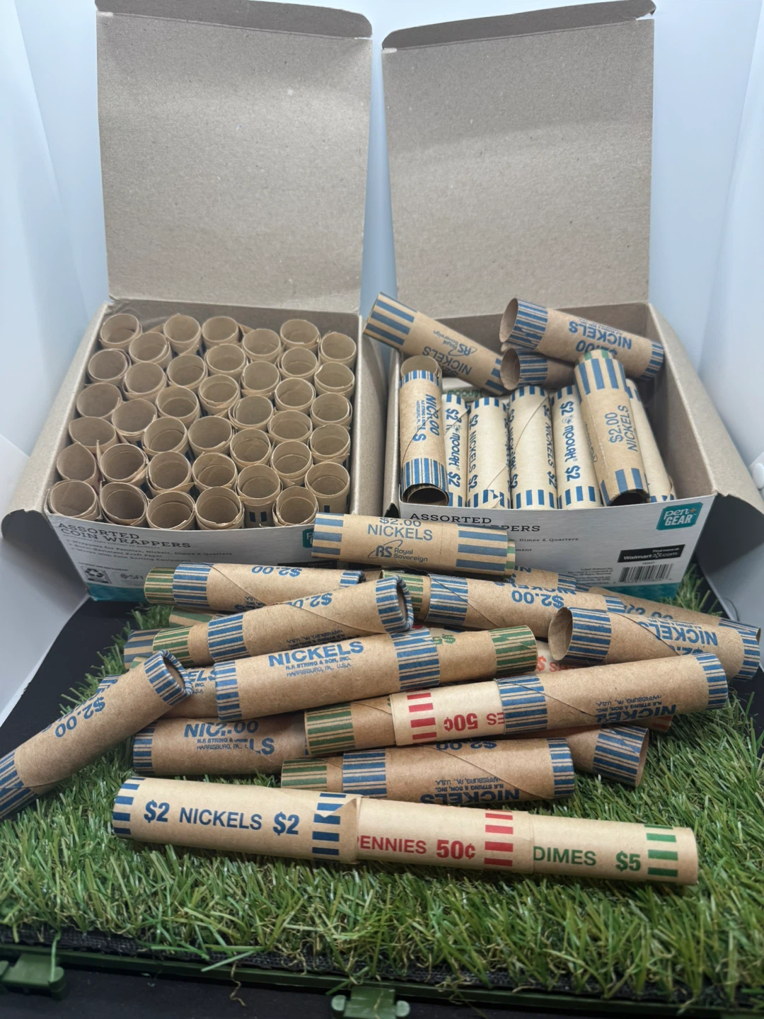 Assorted Coin wrapper rolls penny, nickel, dimes new 3 boxes