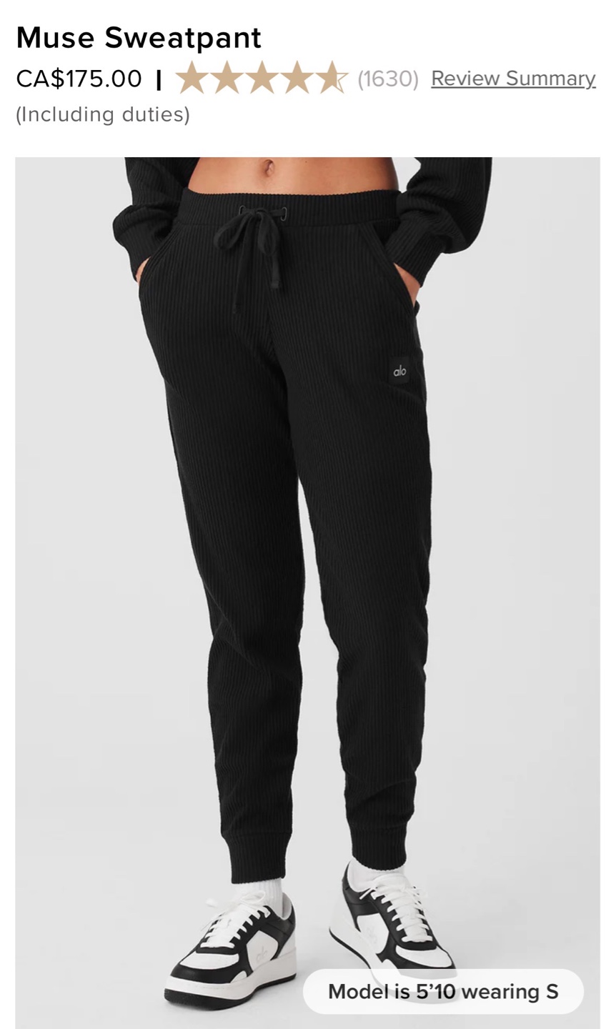 ALO Black Muse Hoodie & Sweatpants Set - Size S&M - photo 4