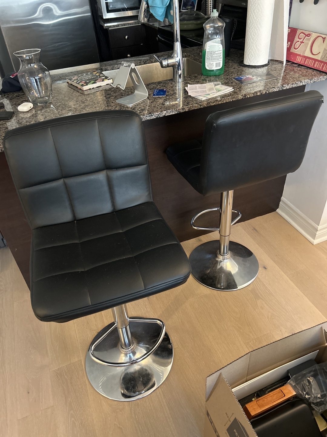 Black Bar Stools (Set of 2)