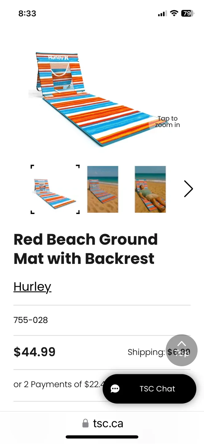 Tommy Bahama Beach Chair - Blue/Striped image indicator(6)