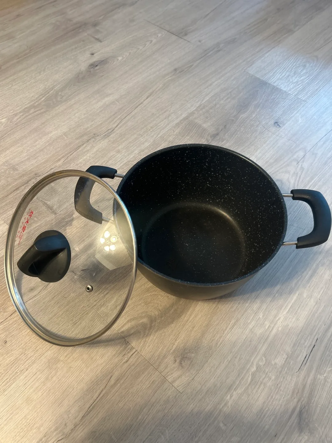Black Speckled Stock Pot with Lid thumbnail